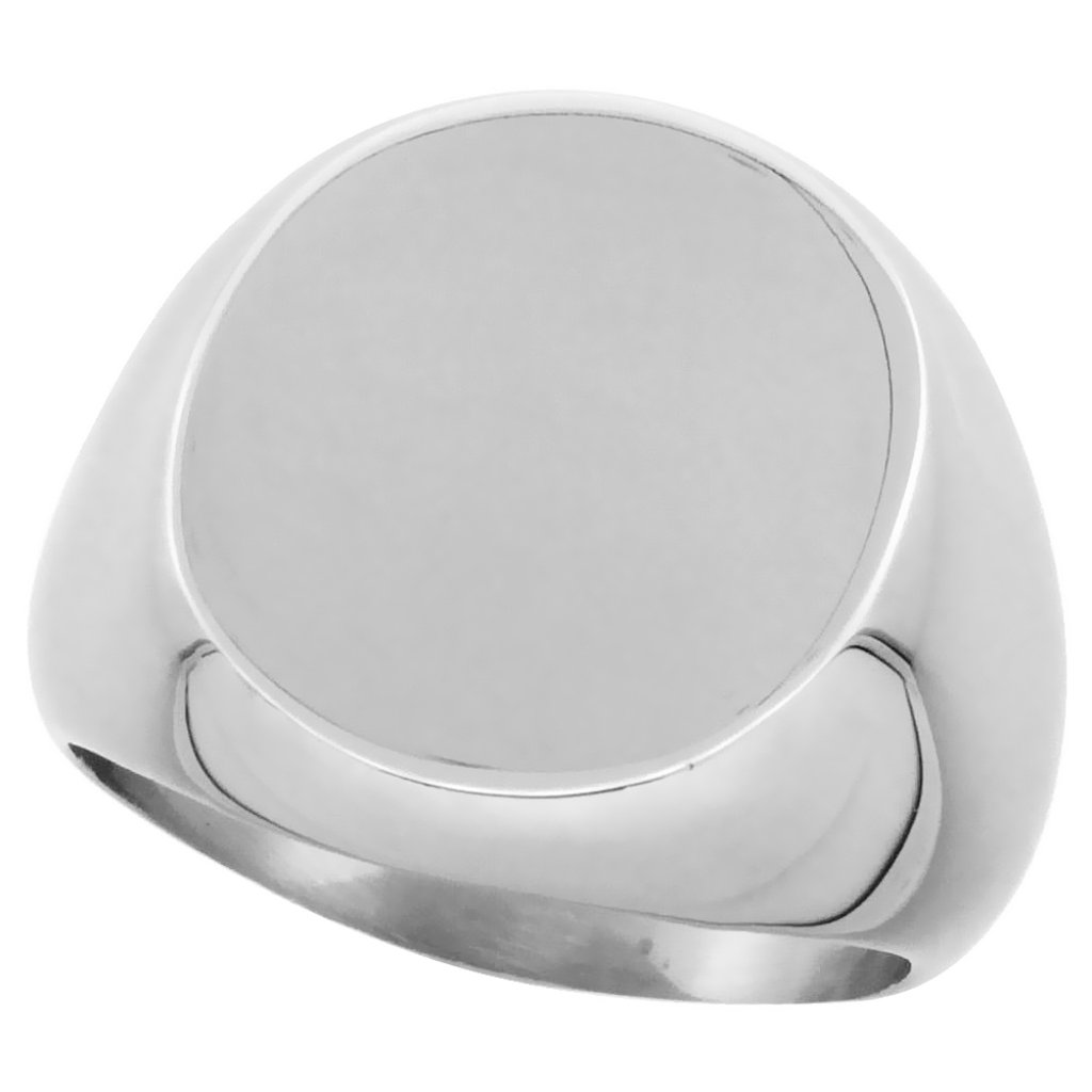 Surgical Stainless Steel Large Oval Signet Ring
